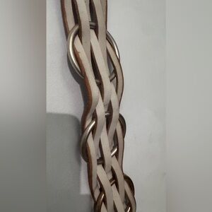 Leatherrock woven belt with metal hardware. Real leather. Vintage.